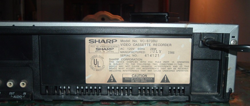 sharp vcr for vc a410 zip